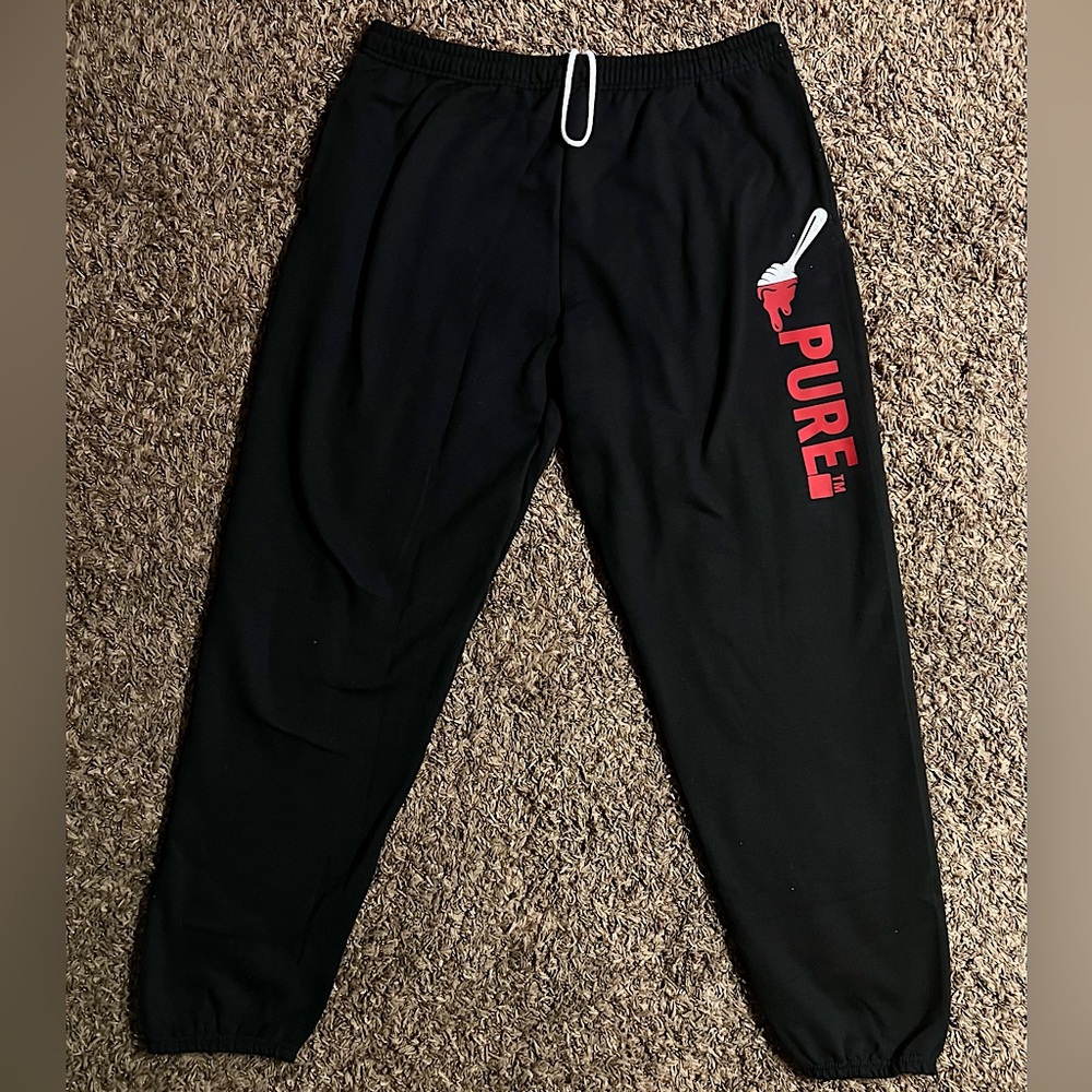 Pure apparel red w & black honey sweats pants.